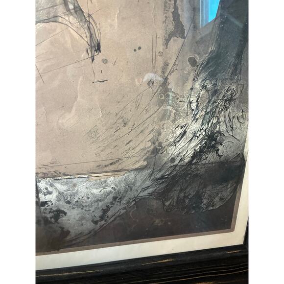Vintage Dark Abstract Figurative Mixed Media Print Signed & Numbered Framed Art - Picture 6 of 11